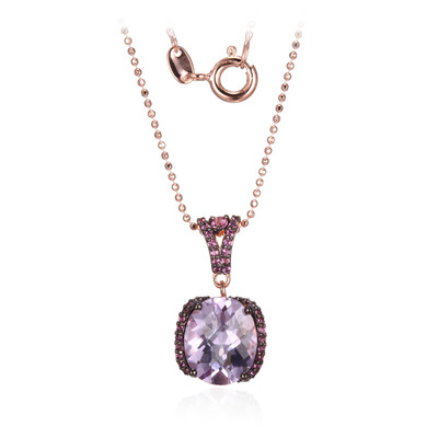 Collier en argent et Améthyste Rose de France