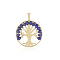 Pendentif en argent et Saphir bleu de Madagascar