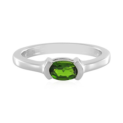 Bague en argent et Diopside de Russie