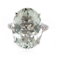 Bague en argent et Améthyste verte