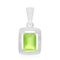 Pendentif en argent et Opale verte du Brésil