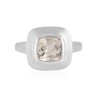 Bague en argent et Quartz rutile (Cheveux de Vénus) (MONOSONO COLLECTION)
