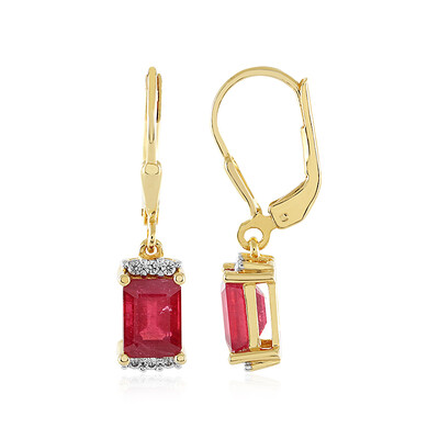 Boucles d'oreilles en argent et Rubis de Madagascar