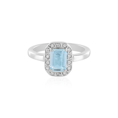 Bague en argent et Aigue-marine