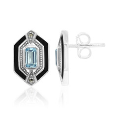 Boucles d'oreilles en argent et Topaze bleu ciel