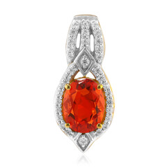 Pendentif en or et Opale de feu mexicaine AAA
