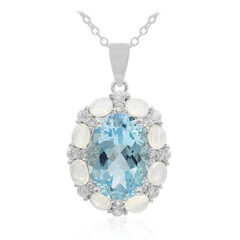 Collier en argent et Topaze bleu ciel