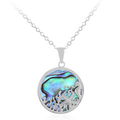 Collier en argent et Coquillage d'Abalone