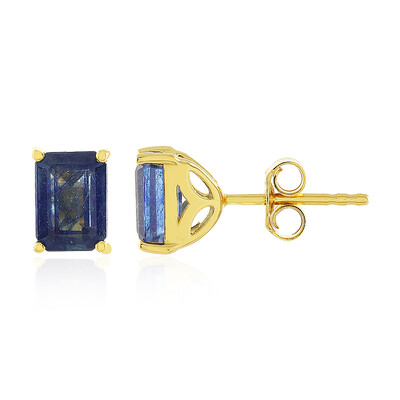 Boucles d'oreilles en argent et Saphir bleu de Madagascar