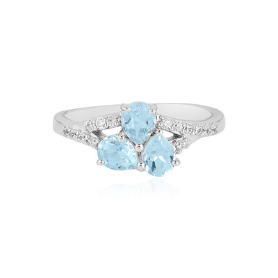 Bague en argent et Topaze bleu ciel