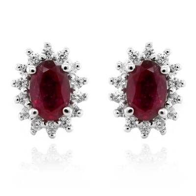 Boucles d'oreilles en argent et Rubis de Madagascar