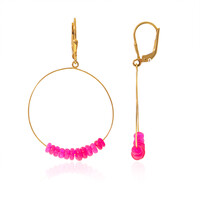 Boucles d'oreilles en argent et Opale rose d'Éthiopie (Maigold Kreativ)