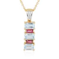 Collier en argent et Topaze bleu ciel