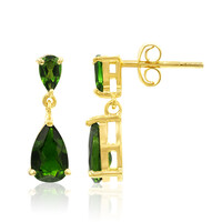 Boucles d'oreilles en argent et Diopside de Russie