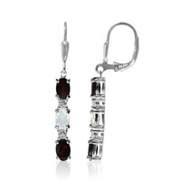 Boucles d'oreilles en argent et Grenat