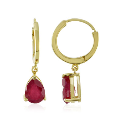 Boucles d'oreilles en argent et Rubis de Madagascar