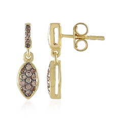 Boucles d'oreilles en argent et Zircon cognac