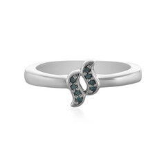 Bague en argent et Diamant bleu I2