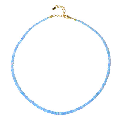 Collier en argent et Opale rose de France