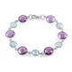Bracelet en argent et Améthyste Rose de France