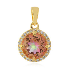 Pendentif en argent et Topaze mystique couleur pêche