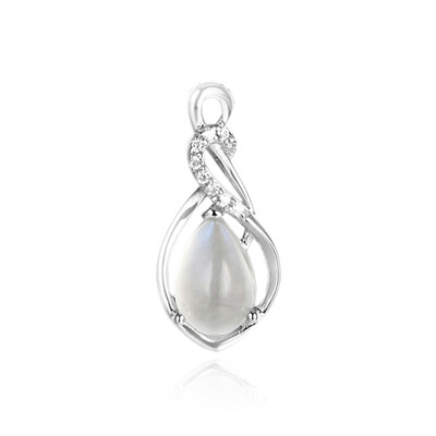 Pendentif en argent et Pierre de lune de Tanzanie