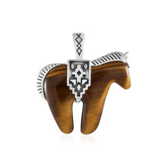 Pendentif en argent et Œil de Tigre (Desert Chic)