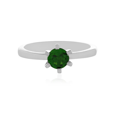 Bague en argent et Diopside de Russie