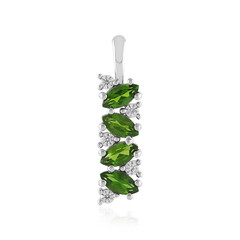 Pendentif en argent et Diopside de Russie