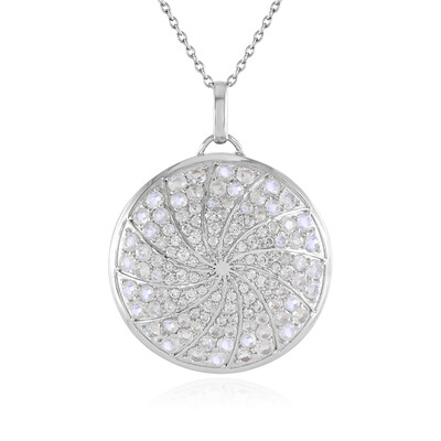 Collier en argent et Pierre de lune bleue (KM by Juwelo)