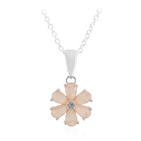Collier en argent et Quartz pêche pastel