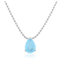 Collier en argent et Quartz bleu pastel