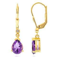 Boucles d'oreilles en argent et Améthyste de Zambie