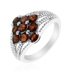 Bague en argent et Grenat du Mozambique