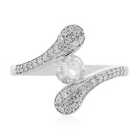Bague en argent et Topaze blanche