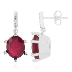 Boucles d'oreilles en argent et Rubis de Madagascar