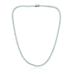Collier en argent et Topaze bleu ciel