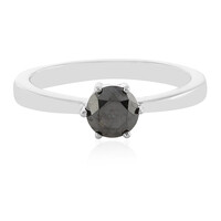 Bague en argent et Diamant noir