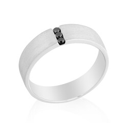 Bague en platine et Diamant noir