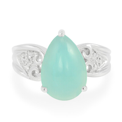 Bague en argent et Opale Paraïba