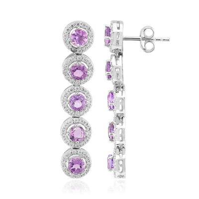 Boucles d'oreilles en argent et Améthyste
