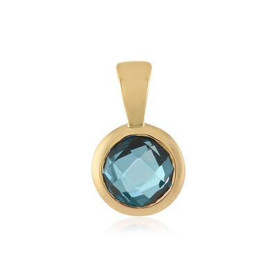 Pendentif en or et Topaze bleu de Londres