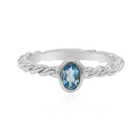 Bague en argent et Topaze bleu de Londres