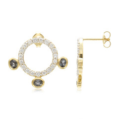 Boucles d'oreilles en argent et Saphir paon non chauffé