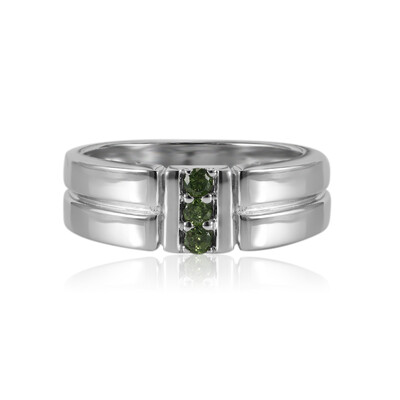Bague en argent et Diamant vert I1