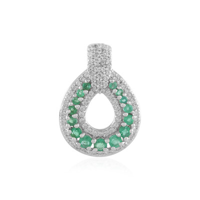 Pendentif en argent et Emeraude de Zambie