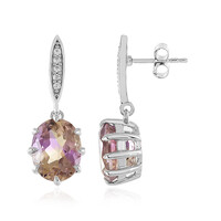 Boucles d'oreilles en argent et Amétrine d'Anahi