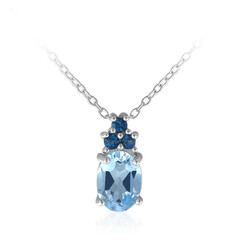 Collier en argent et Topaze bleu ciel