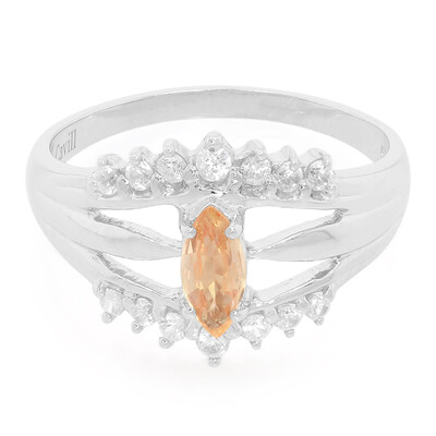 Bague en argent et Saphir Padparadscha