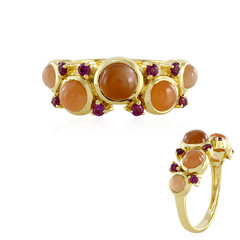Bague en argent et Pierre de lune chocolat (KM by Juwelo)